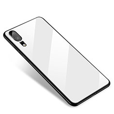 Custodia Silicone Specchio Laterale Cover M01 per Huawei P20 Bianco