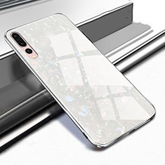 Custodia Silicone Specchio Laterale Cover M01 per Huawei P20 Pro Bianco