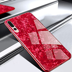 Custodia Silicone Specchio Laterale Cover M01 per Huawei P20 Pro Rosso