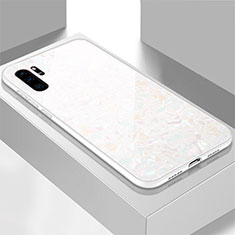 Custodia Silicone Specchio Laterale Cover M01 per Huawei P30 Pro Bianco