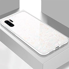 Custodia Silicone Specchio Laterale Cover M01 per Huawei P30 Pro New Edition Bianco