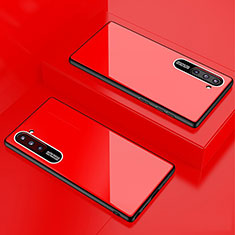Custodia Silicone Specchio Laterale Cover M01 per Samsung Galaxy Note 10 5G Rosso
