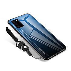 Custodia Silicone Specchio Laterale Cover M01 per Samsung Galaxy S20 FE 2022 5G Blu