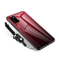 Custodia Silicone Specchio Laterale Cover M01 per Samsung Galaxy S20 Lite 5G Rosso e Nero