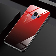 Custodia Silicone Specchio Laterale Cover M01 per Samsung Galaxy S9 Rosso