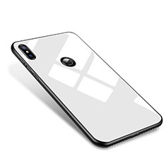 Custodia Silicone Specchio Laterale Cover M01 per Xiaomi Mi 8 Bianco