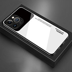 Custodia Silicone Specchio Laterale Cover M02 per Apple iPhone 14 Pro Bianco