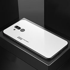 Custodia Silicone Specchio Laterale Cover M02 per Huawei Mate 20 Lite Bianco