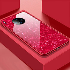 Custodia Silicone Specchio Laterale Cover M02 per Huawei Mate 30 5G Rosso