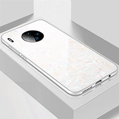 Custodia Silicone Specchio Laterale Cover M02 per Huawei Mate 30 Bianco