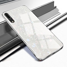 Custodia Silicone Specchio Laterale Cover M02 per Huawei P20 Bianco