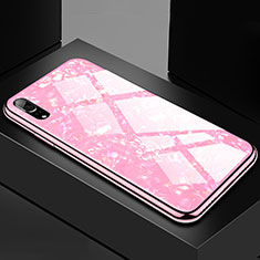 Custodia Silicone Specchio Laterale Cover M02 per Huawei P20 Rosa