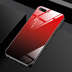 Custodia Silicone Specchio Laterale Cover M02 per Oppo AX5 Rosso