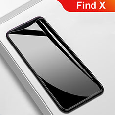 Custodia Silicone Specchio Laterale Cover M02 per Oppo Find X Nero