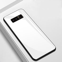 Custodia Silicone Specchio Laterale Cover M02 per Samsung Galaxy Note 8 Bianco