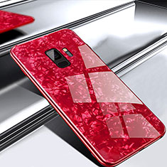 Custodia Silicone Specchio Laterale Cover M02 per Samsung Galaxy S9 Rosso