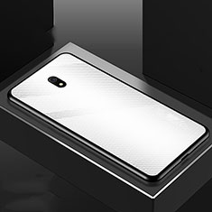 Custodia Silicone Specchio Laterale Cover M02 per Xiaomi Redmi 8A Bianco