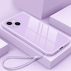 Custodia Silicone Specchio Laterale Cover M03 per Apple iPhone 13 Viola