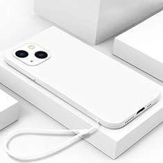 Custodia Silicone Specchio Laterale Cover M03 per Apple iPhone 14 Plus Bianco