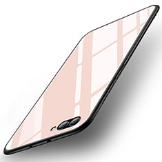 Custodia Silicone Specchio Laterale Cover M04 per Huawei Honor V10 Oro Rosa