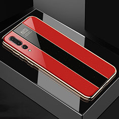 Custodia Silicone Specchio Laterale Cover M04 per Huawei P20 Pro Rosso