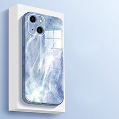 Custodia Silicone Specchio Laterale Cover M05 per Apple iPhone 13 Cielo Blu