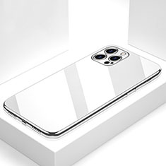 Custodia Silicone Specchio Laterale Cover M05 per Apple iPhone 13 Pro Bianco