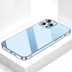 Custodia Silicone Specchio Laterale Cover M05 per Apple iPhone 13 Pro Blu