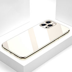 Custodia Silicone Specchio Laterale Cover M05 per Apple iPhone 13 Pro Oro