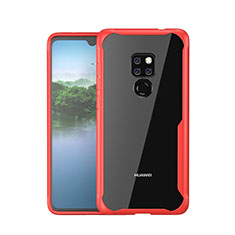 Custodia Silicone Specchio Laterale Cover M05 per Huawei Mate 20 Rosso