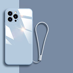 Custodia Silicone Specchio Laterale Cover M08 per Apple iPhone 13 Pro Blu