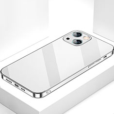 Custodia Silicone Specchio Laterale Cover M09 per Apple iPhone 13 Argento