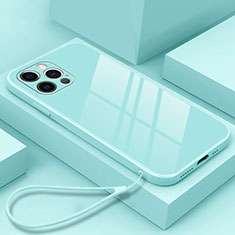 Custodia Silicone Specchio Laterale Cover M09 per Apple iPhone 13 Pro Cielo Blu