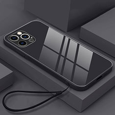 Custodia Silicone Specchio Laterale Cover M09 per Apple iPhone 13 Pro Max Nero