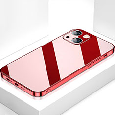 Custodia Silicone Specchio Laterale Cover M09 per Apple iPhone 13 Rosso