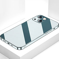 Custodia Silicone Specchio Laterale Cover M09 per Apple iPhone 14 Blu