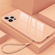 Custodia Silicone Specchio Laterale Cover M09 per Apple iPhone 15 Pro Oro Rosa