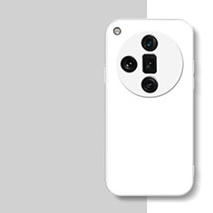 Custodia Silicone Specchio Laterale Cover P01 per Oppo Find X7 Ultra 5G Bianco