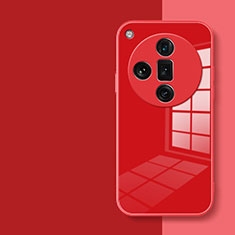 Custodia Silicone Specchio Laterale Cover P01 per Oppo Find X7 Ultra 5G Rosso