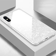 Custodia Silicone Specchio Laterale Cover per Apple iPhone X Bianco
