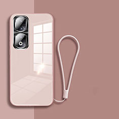 Custodia Silicone Specchio Laterale Cover per Huawei Honor 90 Pro 5G Oro Rosa