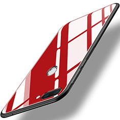 Custodia Silicone Specchio Laterale Cover per Huawei Honor 9i Rosso