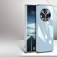 Custodia Silicone Specchio Laterale Cover per Huawei Honor Magic5 5G Azzurro