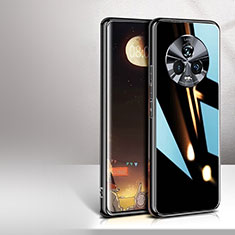 Custodia Silicone Specchio Laterale Cover per Huawei Honor Magic5 5G Nero
