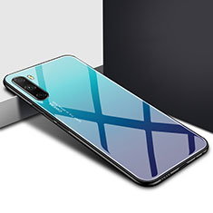 Custodia Silicone Specchio Laterale Cover per Huawei Mate 40 Lite 5G Cielo Blu