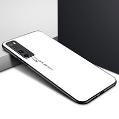 Custodia Silicone Specchio Laterale Cover per Huawei Nova 7 Pro 5G Bianco