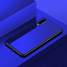 Custodia Silicone Specchio Laterale Cover per Huawei P30 Blu