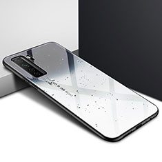 Custodia Silicone Specchio Laterale Cover per Huawei P40 Lite 5G Grigio