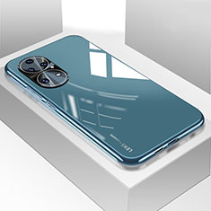 Custodia Silicone Specchio Laterale Cover per Huawei P50 Pro Blu