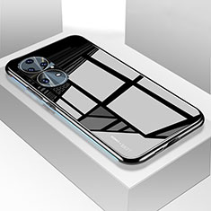 Custodia Silicone Specchio Laterale Cover per Huawei P50 Pro Nero
